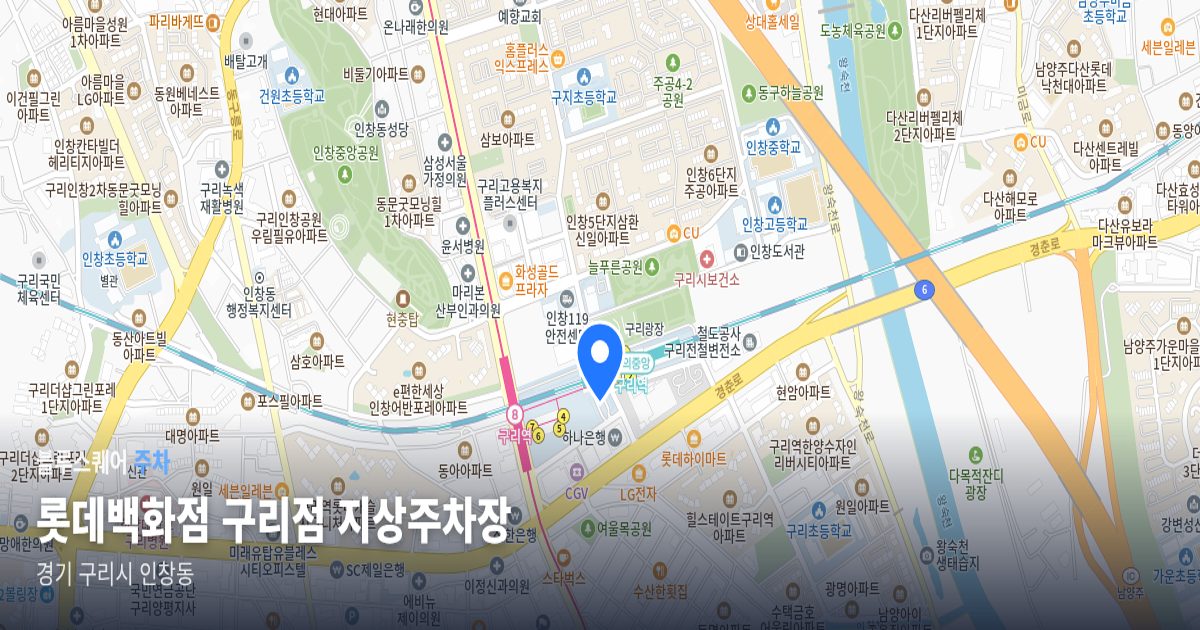 롯데백화점 구리점 지상주차장 위치 지도