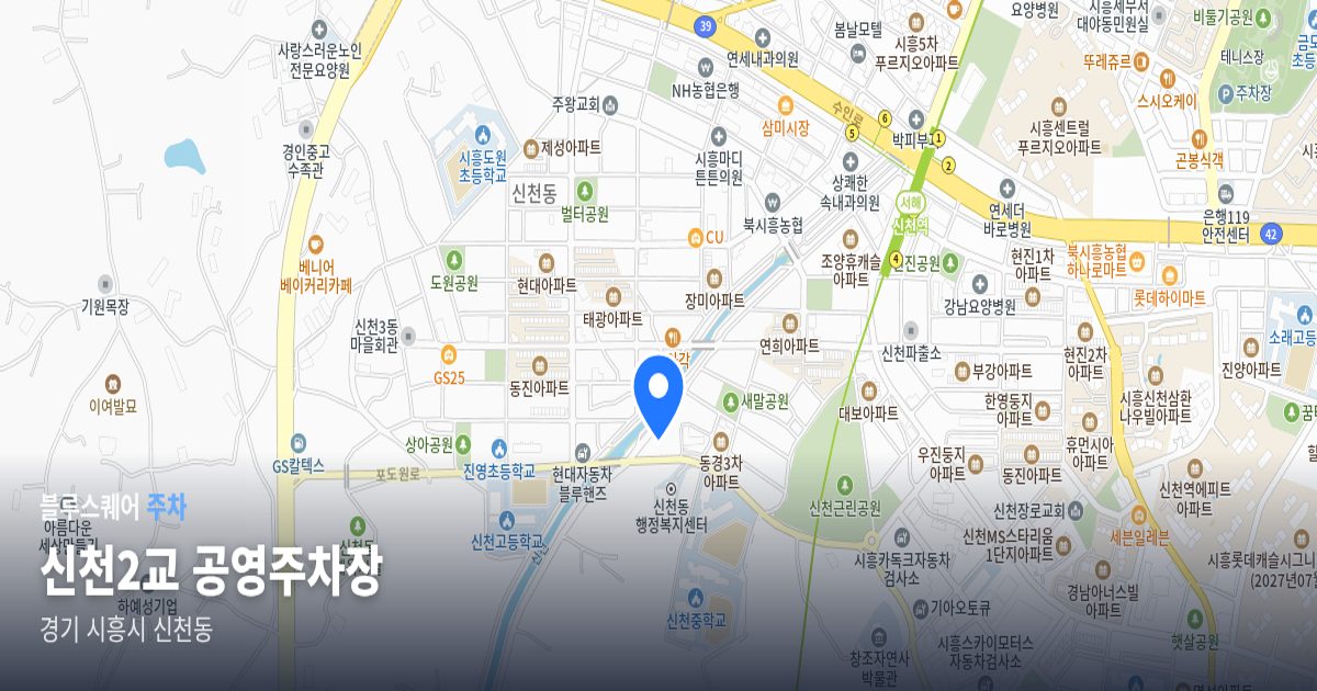 신천2교 공영주차장 위치 지도
