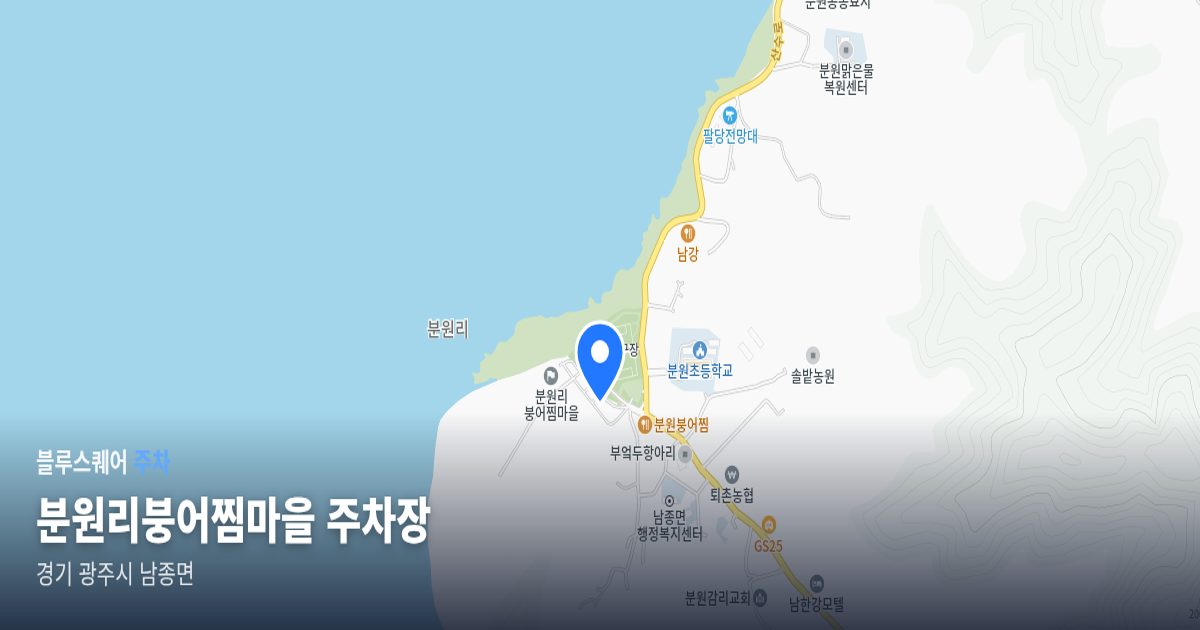 분원리붕어찜마을 주차장 위치 지도