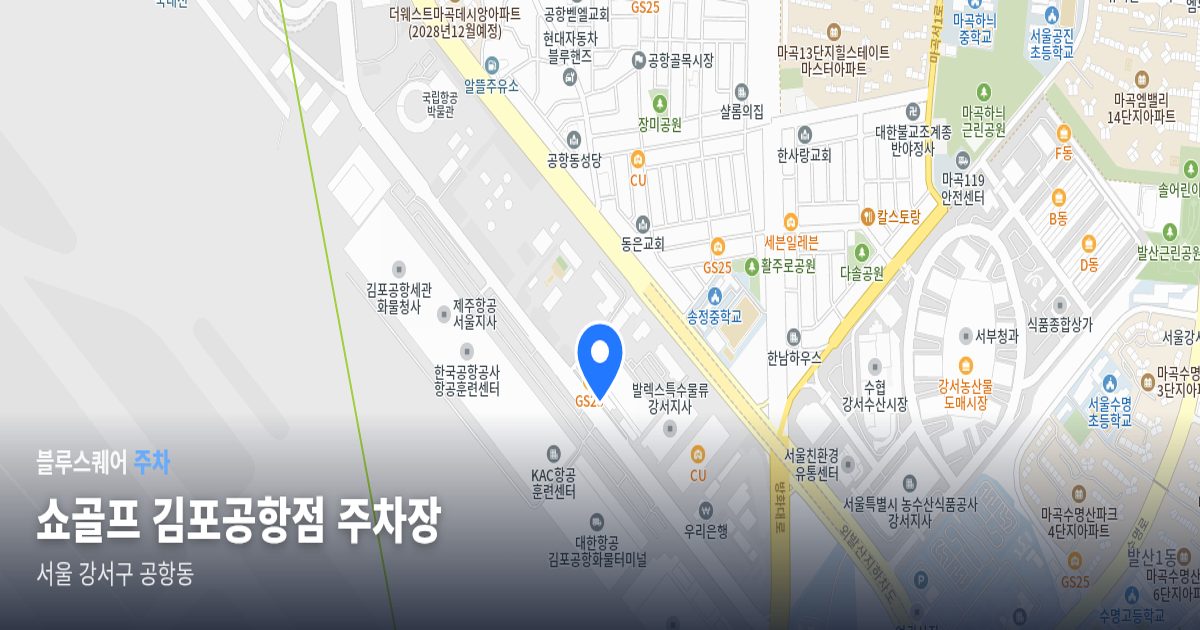 쇼골프 김포공항점 주차장 위치 지도