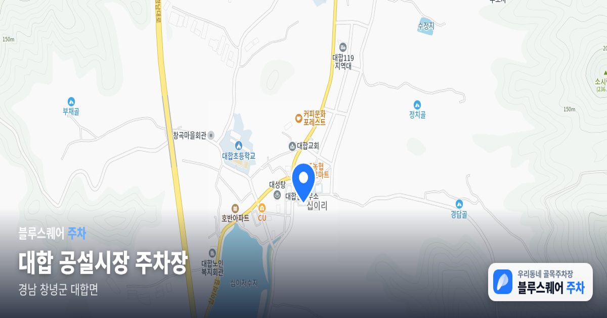 대합 공설시장 주차장 위치 지도