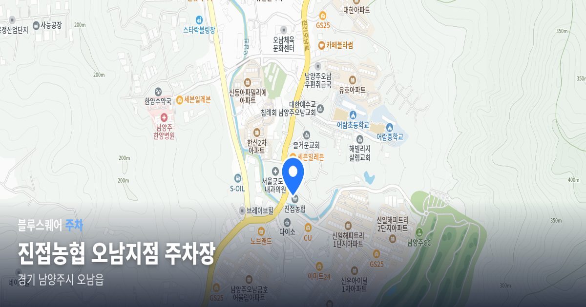 진접농협 오남지점 주차장 위치 지도