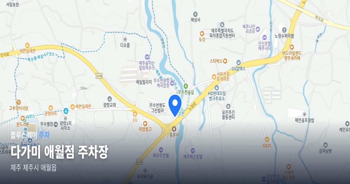 다가미 애월점 주차장 위치 지도