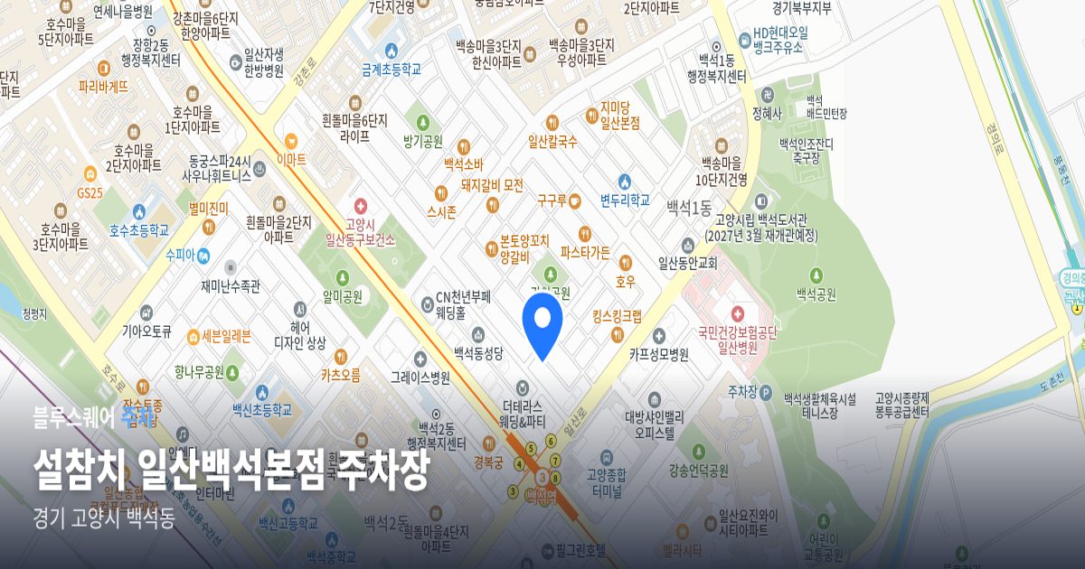설참치 일산백석본점 주차장 위치 지도