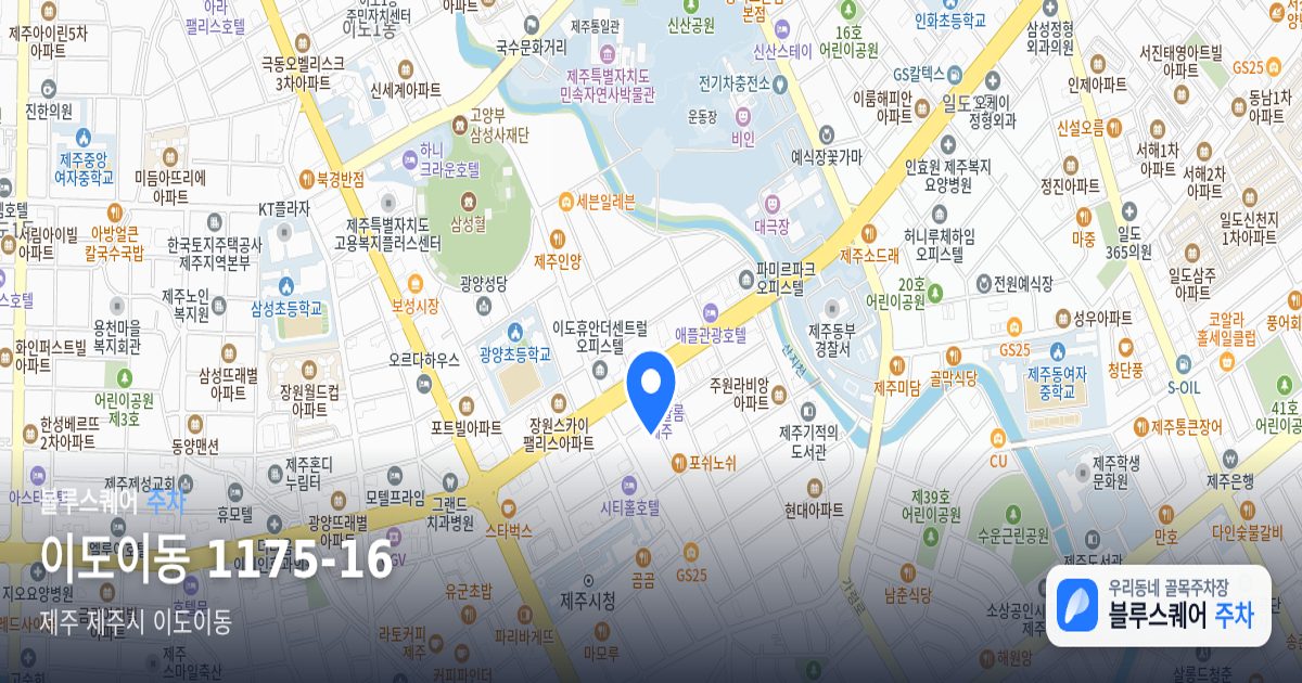 이도이동 1175-16 위치 지도