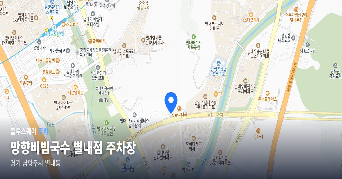 망향비빔국수 별내점 주차장 위치 지도