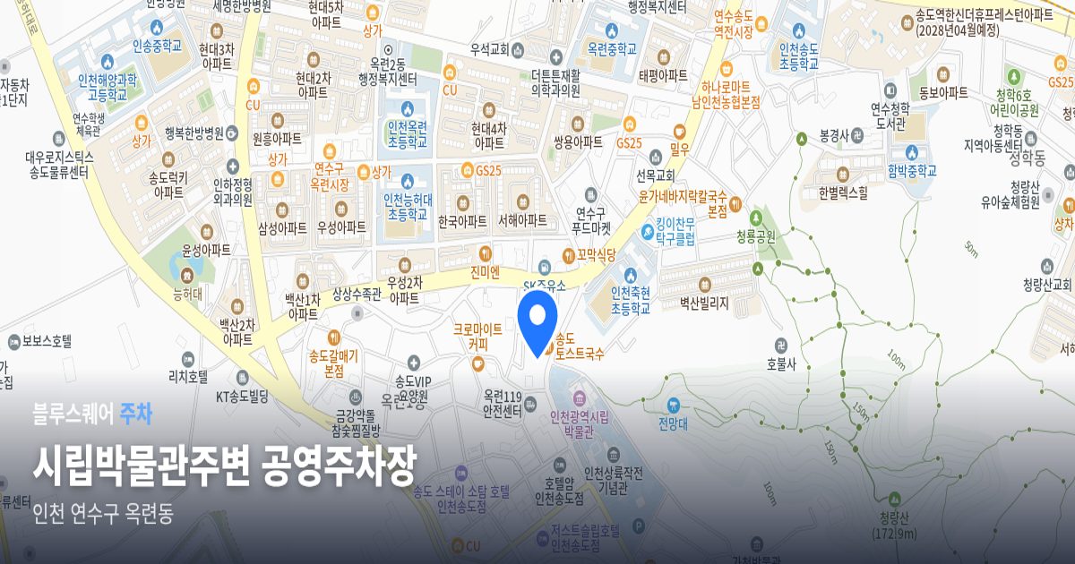 시립박물관주변 공영주차장 위치 지도
