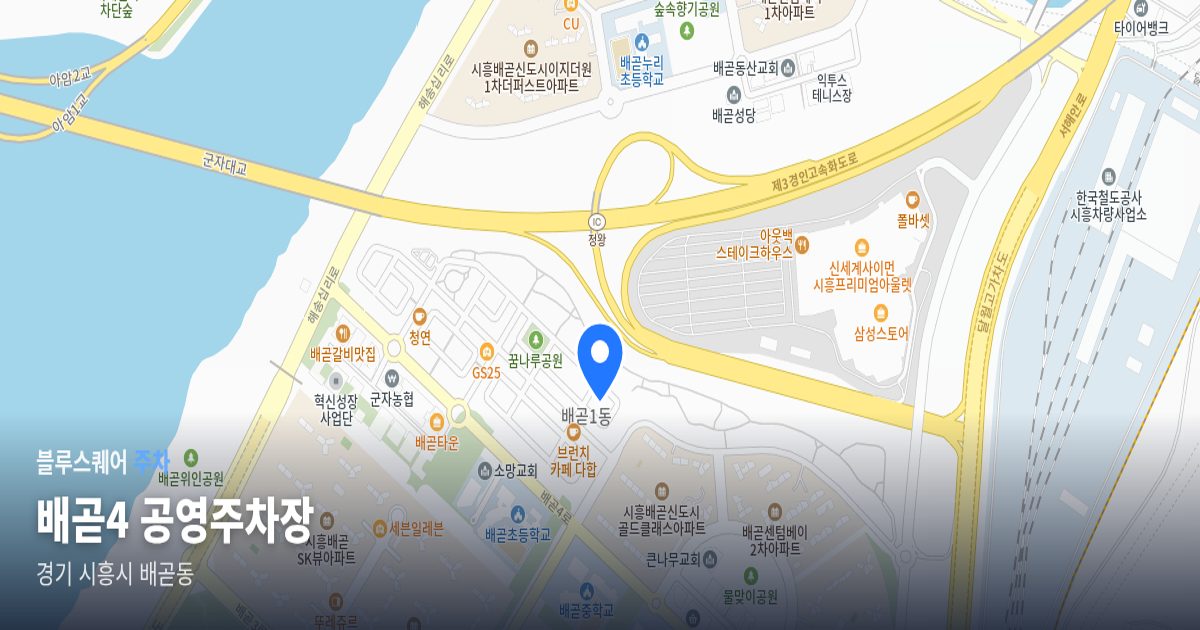 배곧4 공영주차장 위치 지도