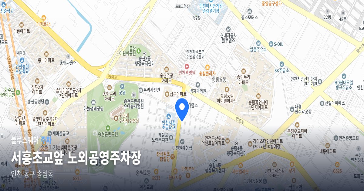 서흥초교앞 노외공영주차장 위치 지도