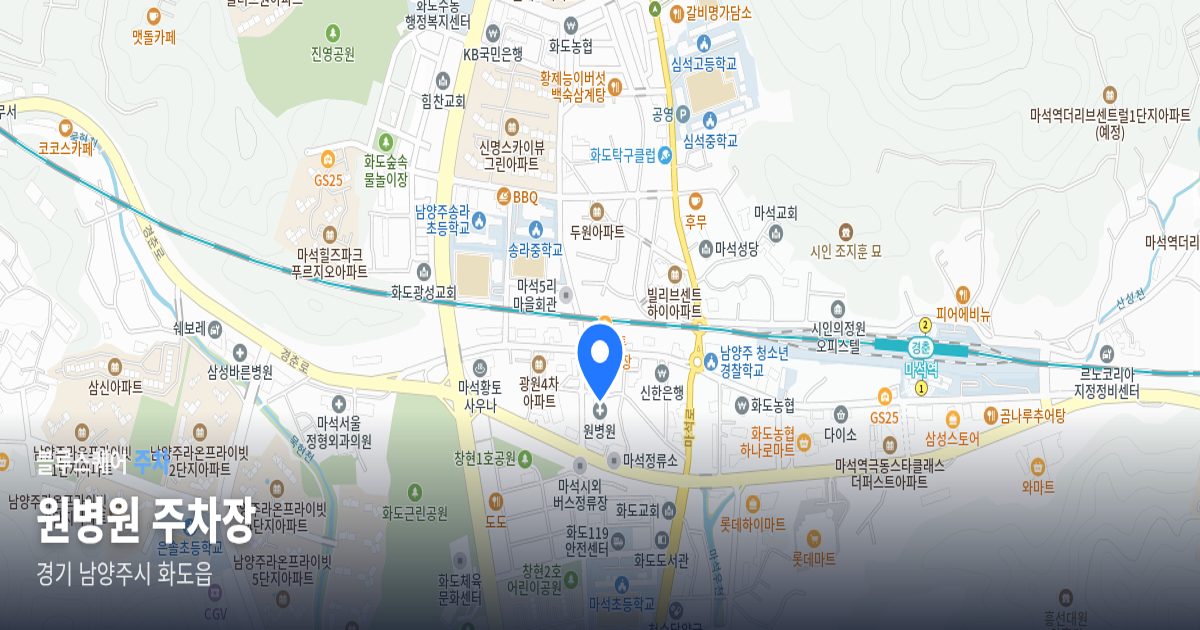 원병원 주차장 위치 지도