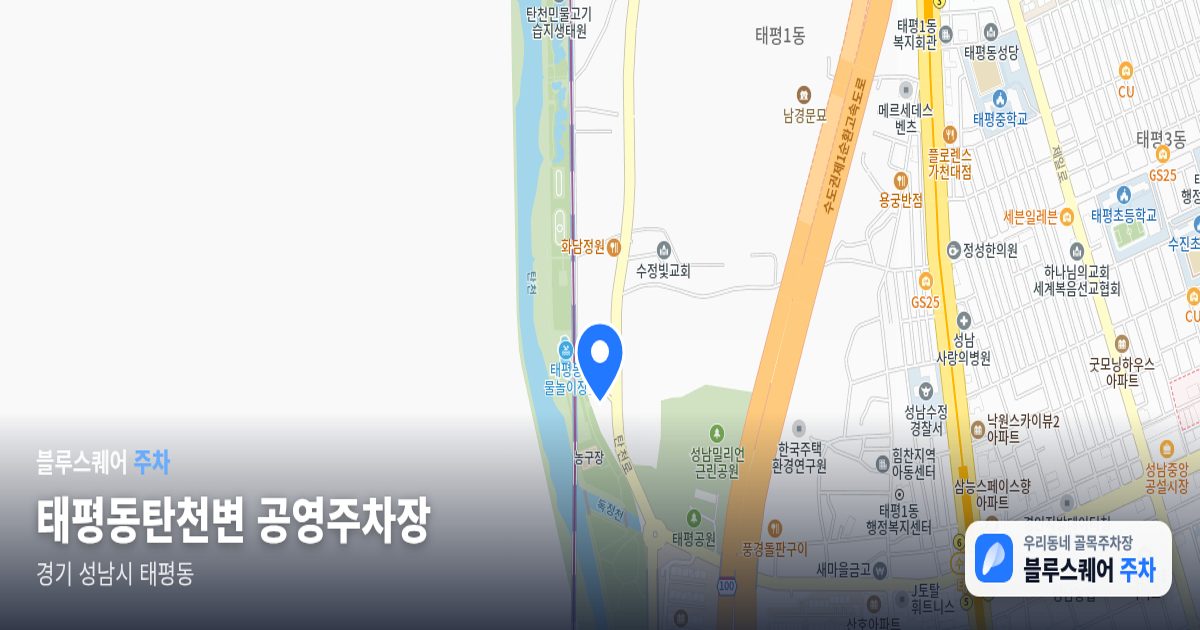 태평동탄천변 공영주차장 위치 지도