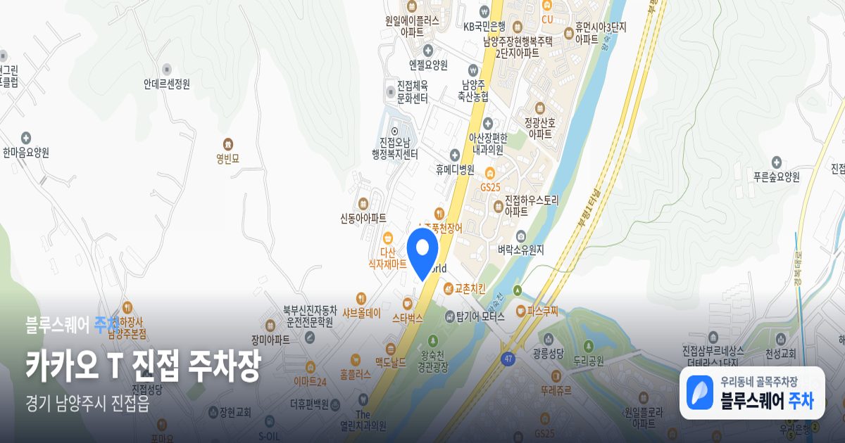 카카오 T 진접 주차장 위치 지도