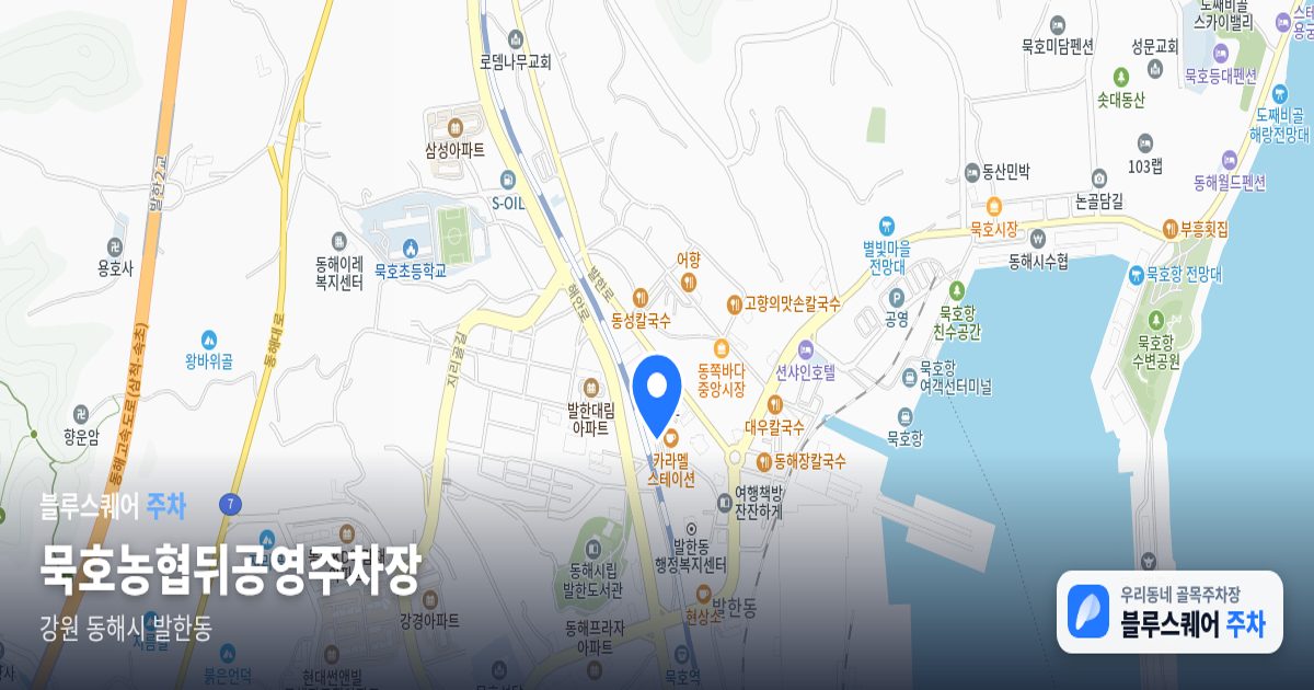 묵호농협뒤공영주차장 위치 지도
