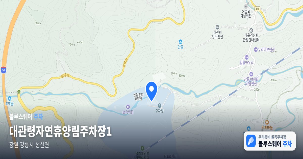 대관령자연휴양림주차장1 위치 지도