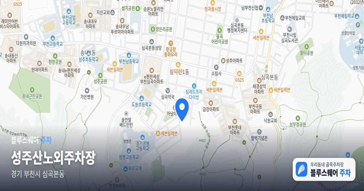 성주산노외주차장 위치 지도