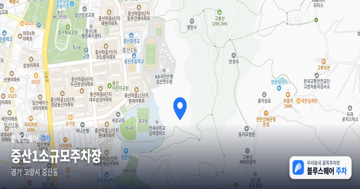 중산1소규모주차장 위치 지도