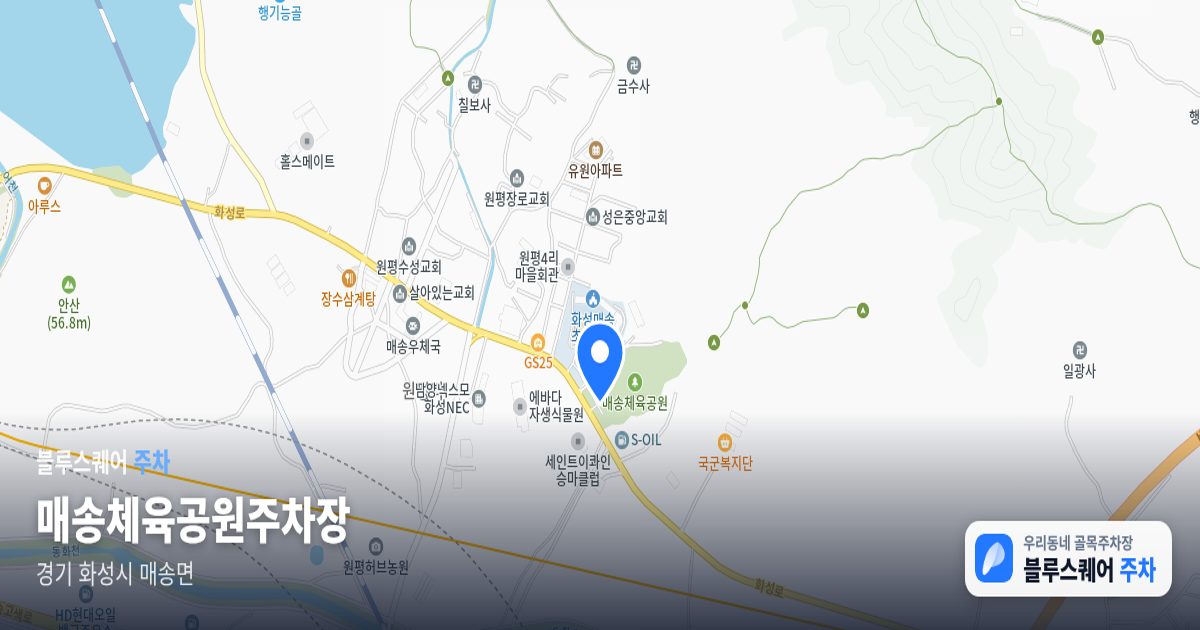 매송체육공원주차장 위치 지도