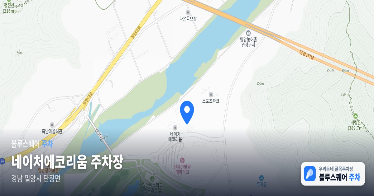 네이처에코리움 주차장 위치 지도