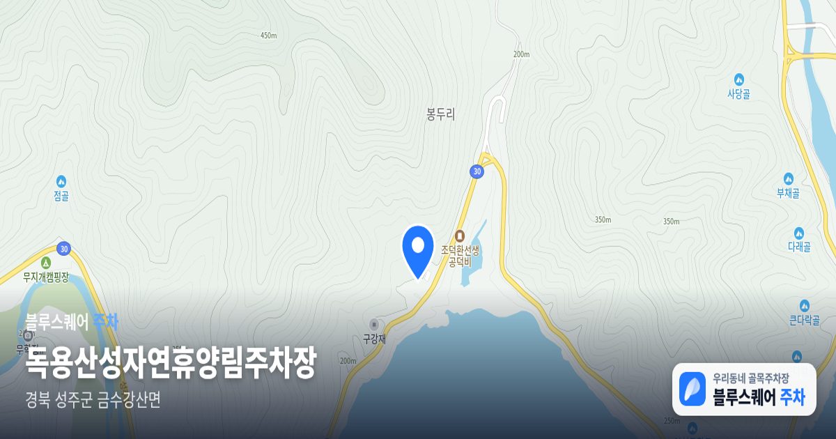 독용산성자연휴양림주차장 위치 지도