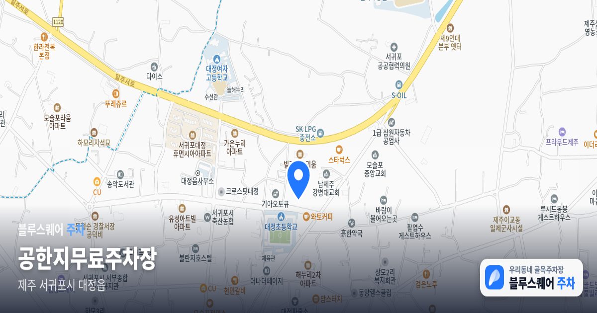 공한지무료주차장 위치 지도