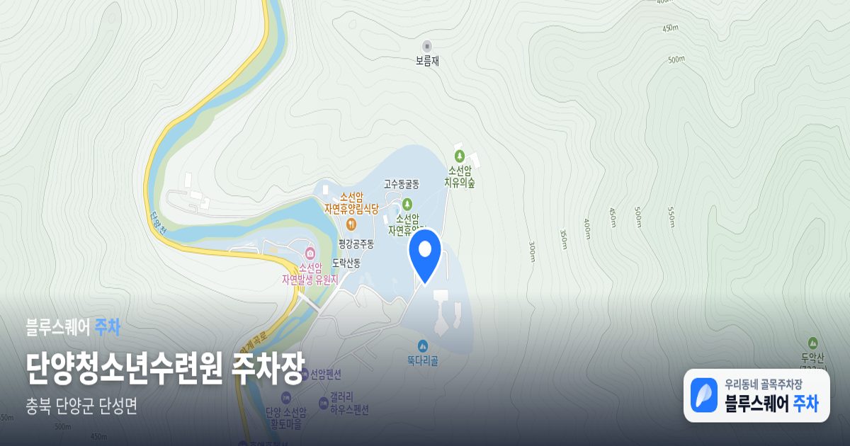 단양청소년수련원 주차장 위치 지도