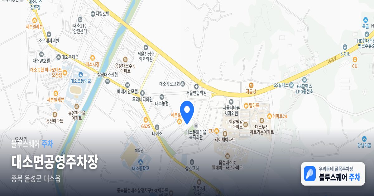 대소면공영주차장 위치 지도