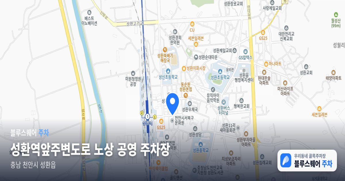 성환역앞주변도로 노상 공영 주차장 위치 지도