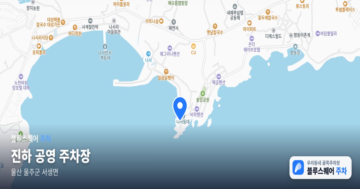진하 공영 주차장 위치 지도