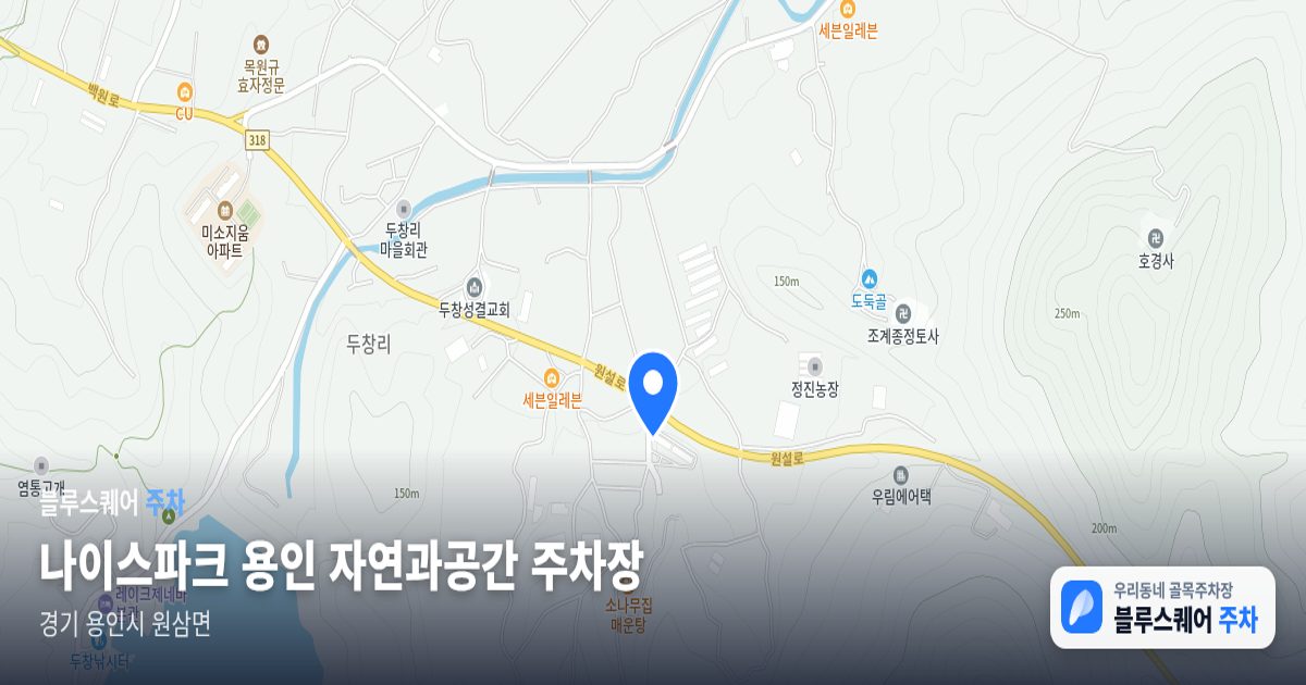나이스파크 용인 자연과공간 주차장 위치 지도