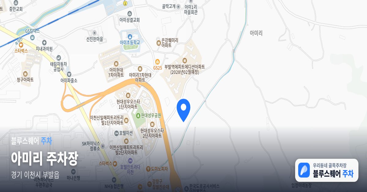 아미리 주차장 위치 지도