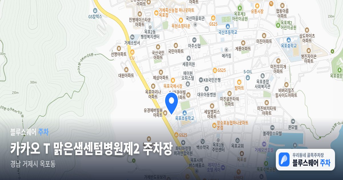 카카오 T 맑은샘센텀병원제2 주차장 위치 지도