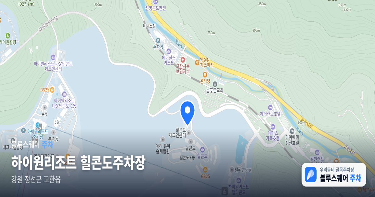 하이원리조트 힐콘도주차장 위치 지도