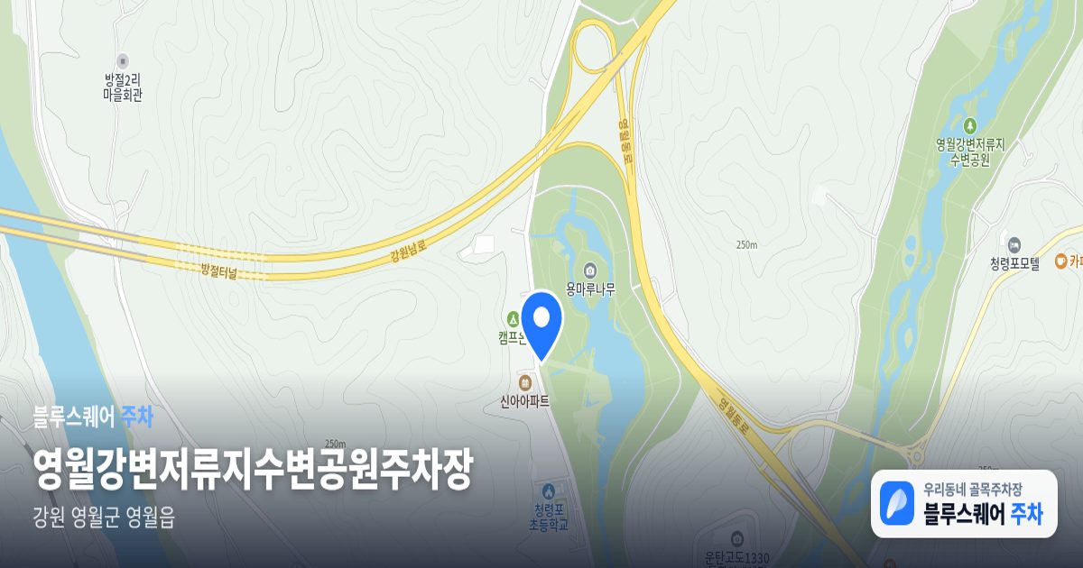 영월강변저류지수변공원주차장 위치 지도
