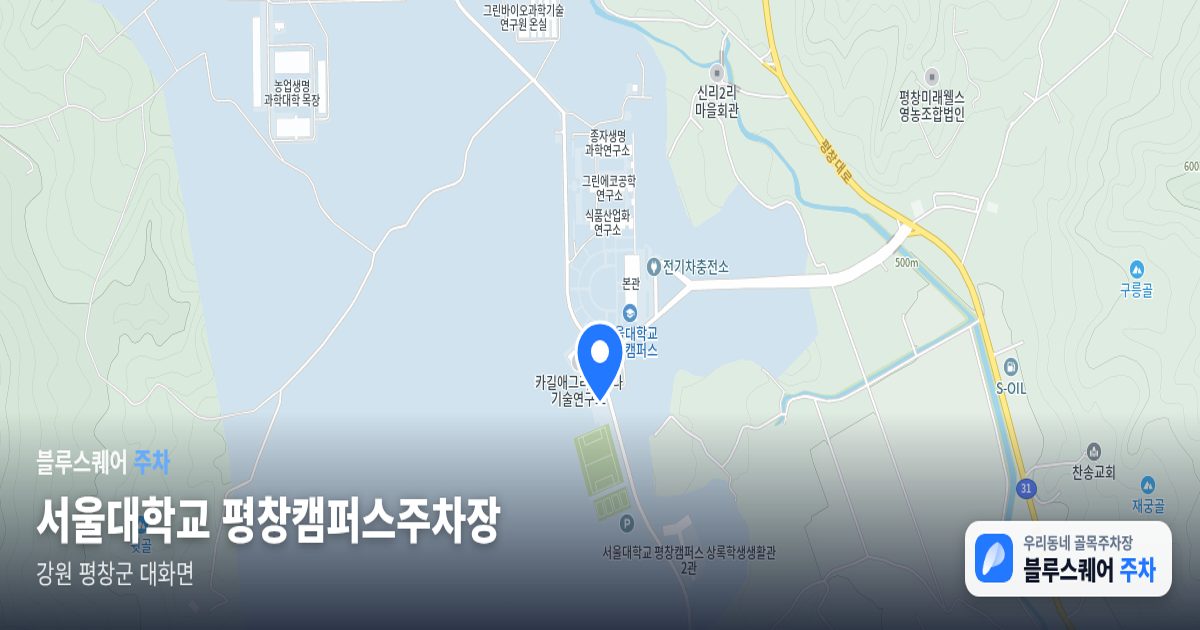 서울대학교 평창캠퍼스주차장 위치 지도