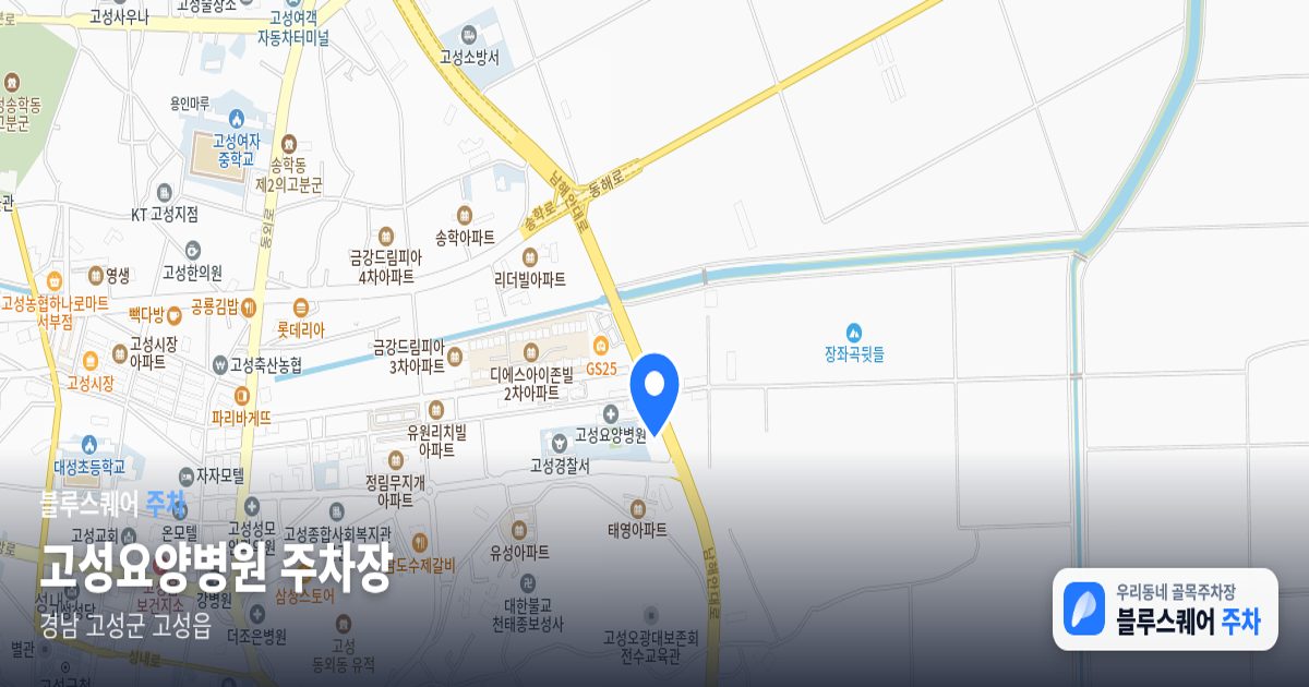 고성요양병원 주차장 위치 지도
