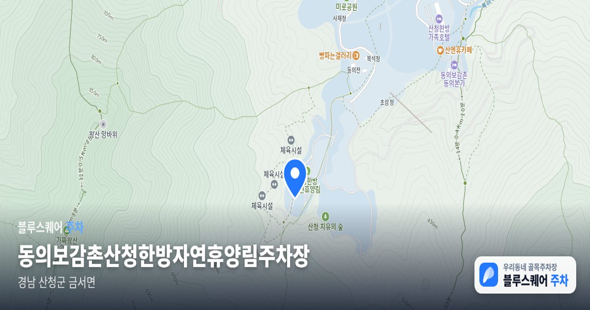 동의보감촌산청한방자연휴양림주차장 위치 지도