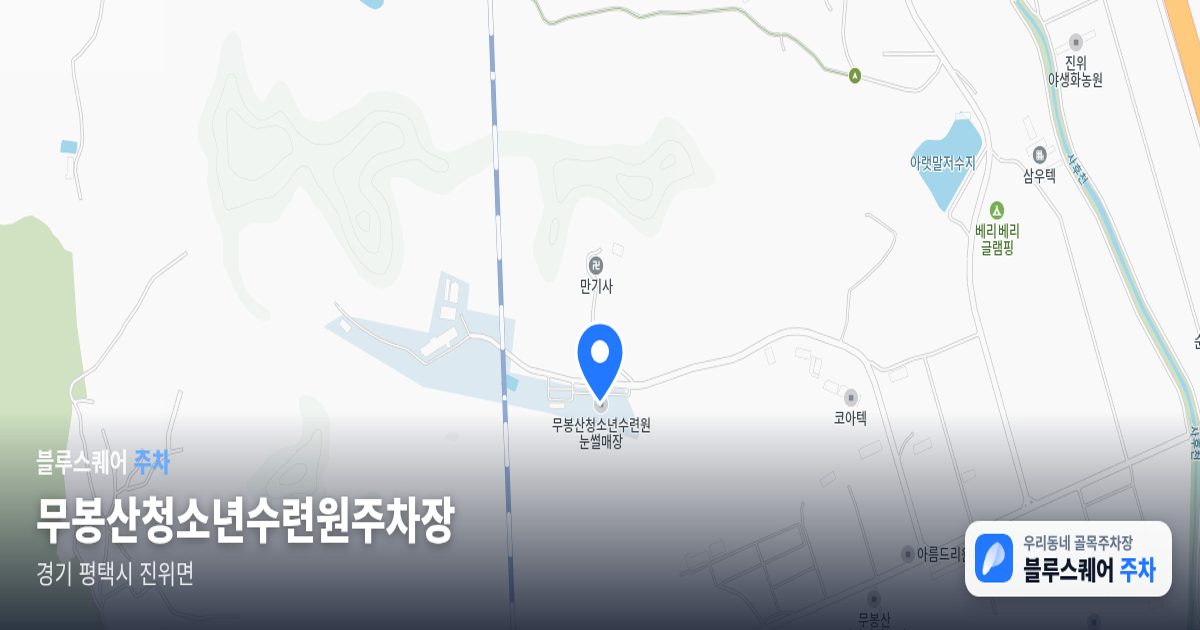 무봉산청소년수련원주차장 위치 지도