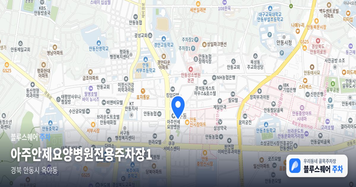 아주안제요양병원전용주차장1 위치 지도