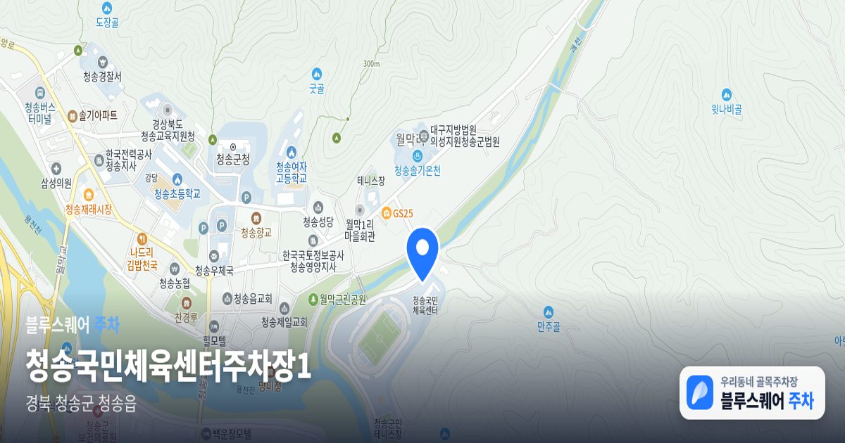 청송국민체육센터주차장1 위치 지도