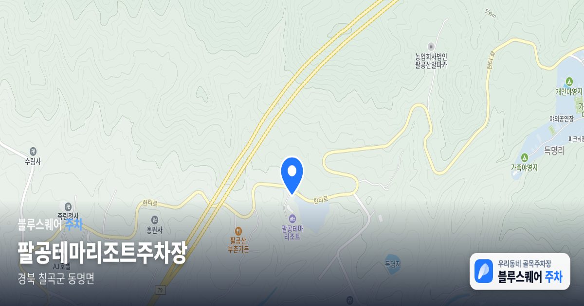 팔공테마리조트주차장 위치 지도