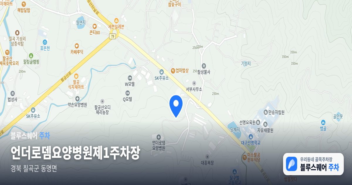 언더로뎀요양병원제1주차장 위치 지도