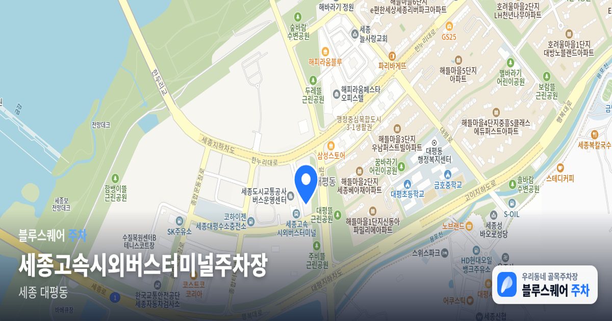 세종고속시외버스터미널주차장 위치 지도