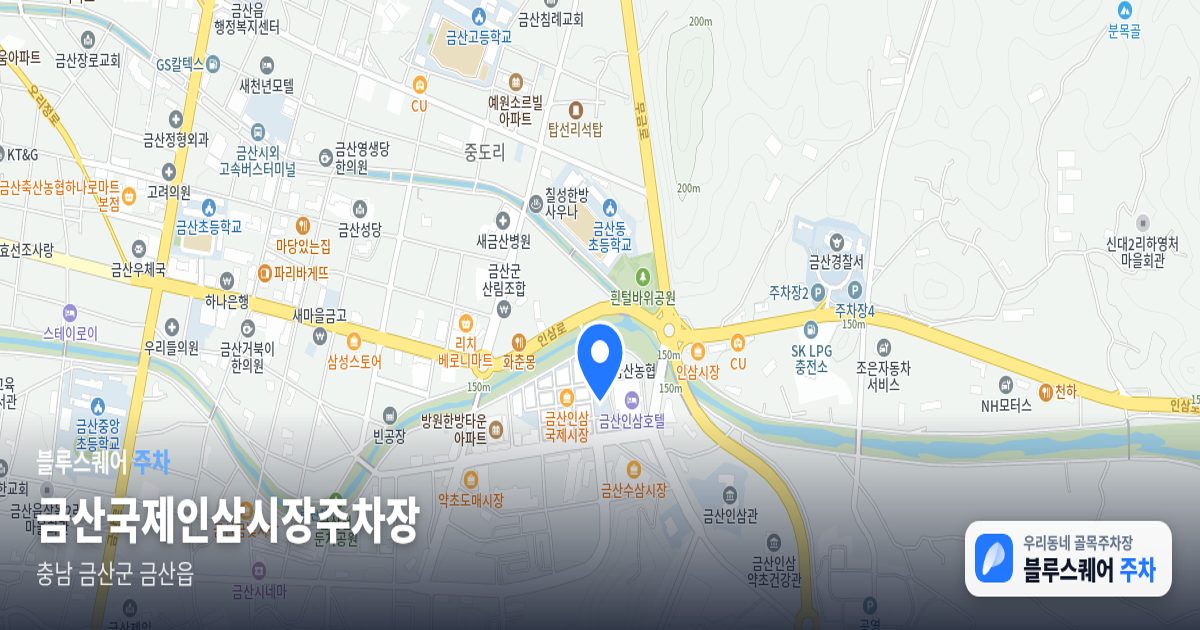 금산국제인삼시장주차장 위치 지도