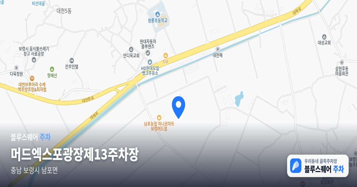 머드엑스포광장제13주차장 위치 지도
