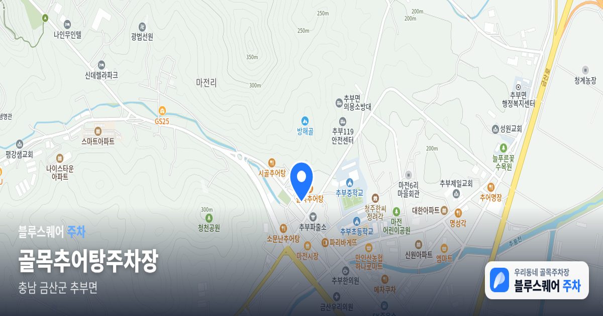 골목추어탕주차장 위치 지도