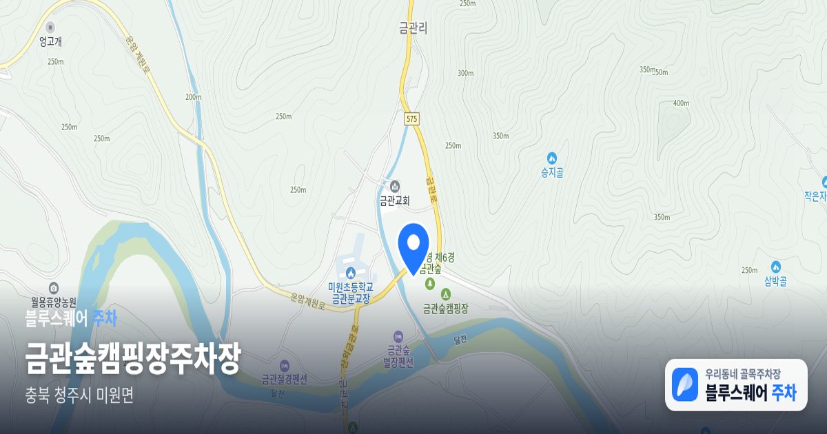 금관숲캠핑장주차장 위치 지도