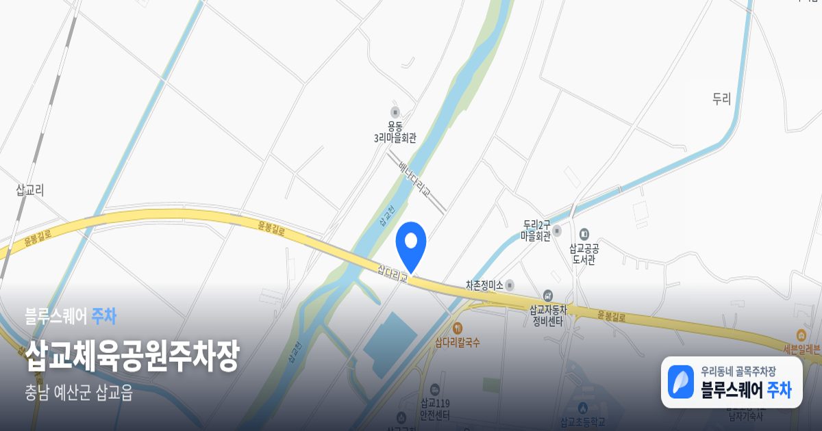 삽교체육공원주차장 위치 지도