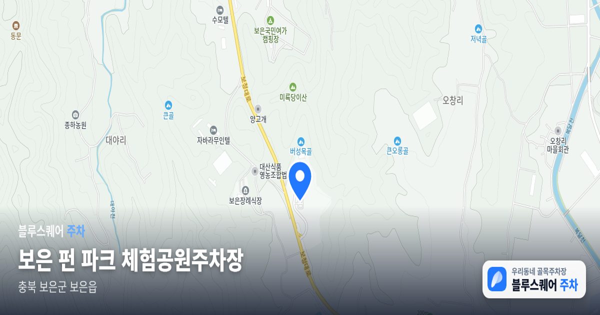 보은 펀 파크 체험공원주차장 위치 지도