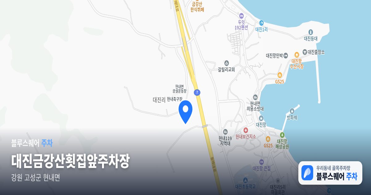 대진금강산횟집앞주차장 위치 지도