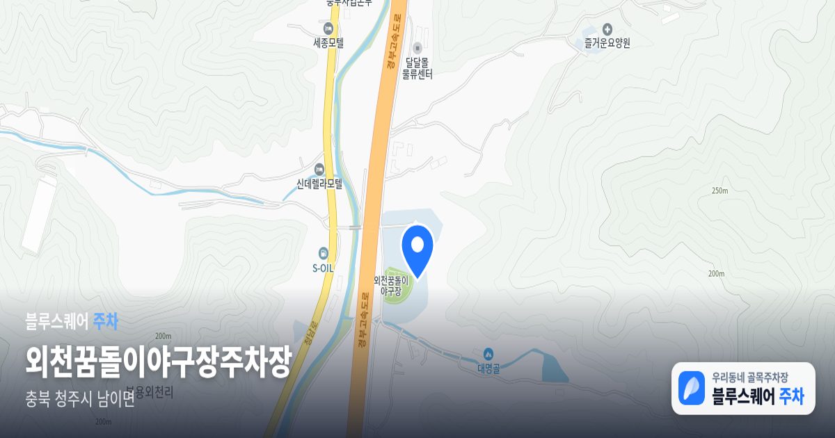 외천꿈돌이야구장주차장 위치 지도